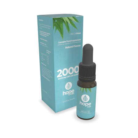 HopeCBD 2000mg CBD Oil - 20%. Broad Spectrum High Strength CBD Oil. Flavoured with natural terpenes. Best CBD oil in the UK for anxiety, pain relief.